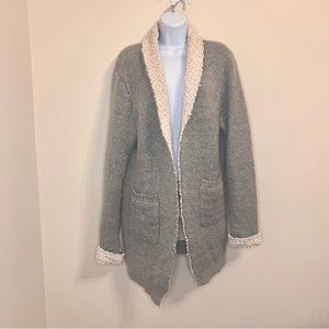 Sherpa Grey Knit Cardigan